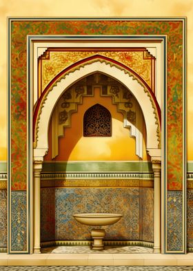 Ornate Archway with Basin