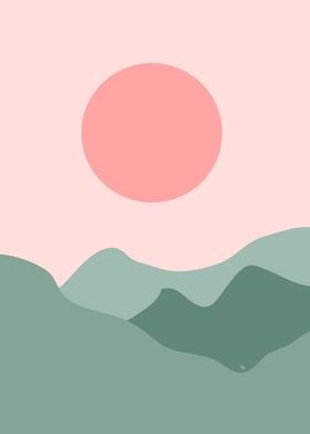 Pastel Mountain Sunset