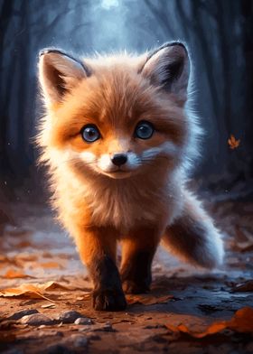 Cute Fox in Forest