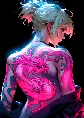 Dragon Tattoo Anime Girl