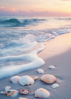 Seashells on Sandy Beach