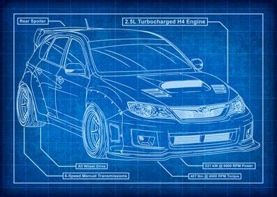 Subaru Impreza WRX STI Hatchback Blueprint