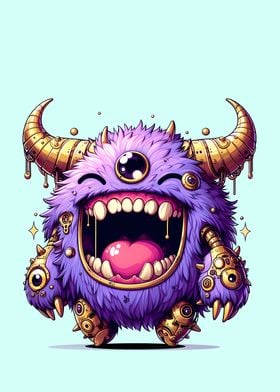 Purple Monster with Golden Horns