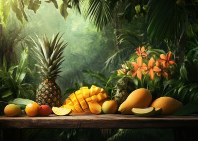 Tropical Fruit Still Life