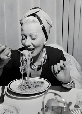 Woman Eating Spaghetti