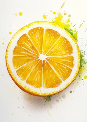 Watercolor Lemon Slice