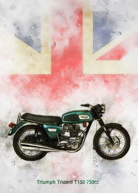 Triumph Trident T150 750cc Watercolor