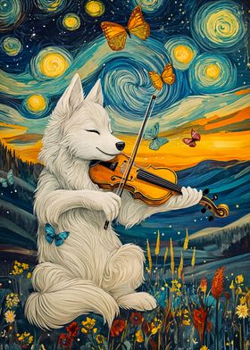 Wolf Playing Violin