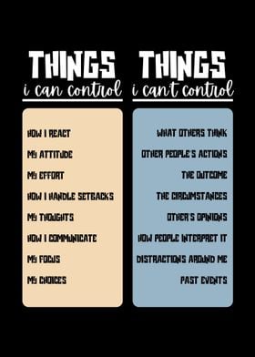 Things You Can and Can't Control