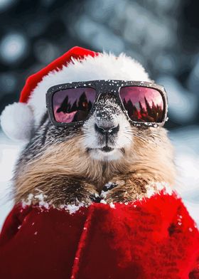 Cool Christmas Marmot