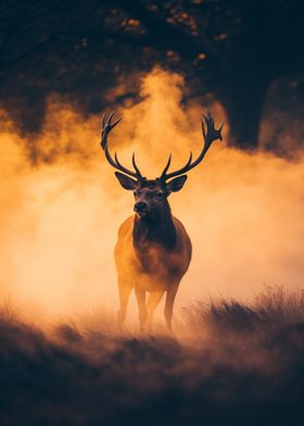 Majestic Deer in Mist