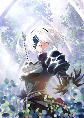 2B Nier Automata Anime Art