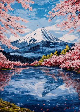 Mount Fuji Spring Landscape