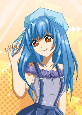 Anime Girl with Blue Hair