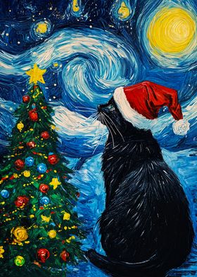 Starry Night Cat