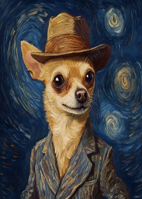 Chihuahua in Starry Night