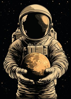 Astronaut with the moon