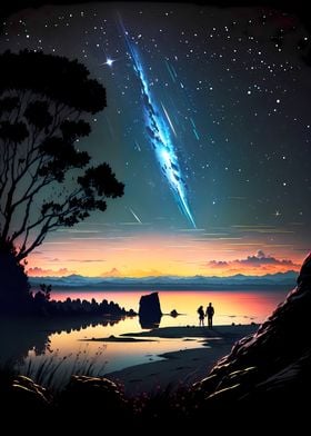 Couple Watching Meteor Shower