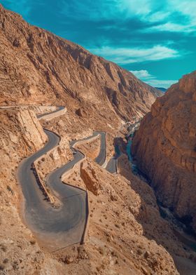 Winding Road Through Canyon