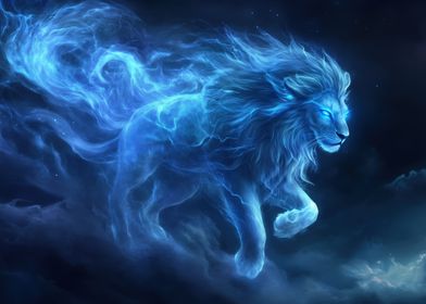 Blue Fire Lion