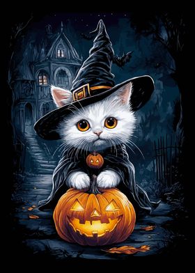 Halloween Witch Cat