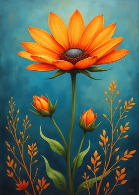 Orange Flower Painting