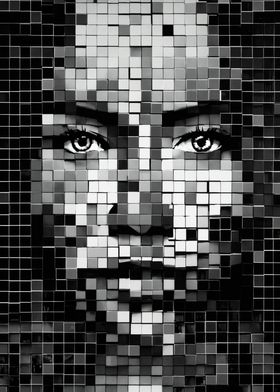 Pixelated Woman Portrait