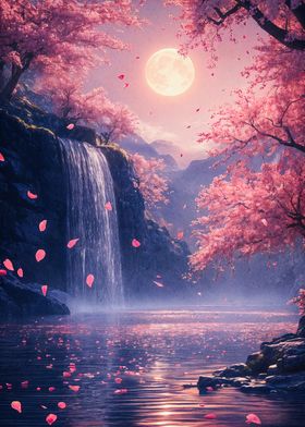 Cherry Blossom Waterfall