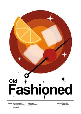 Old Fashioned Cocktail Illustration