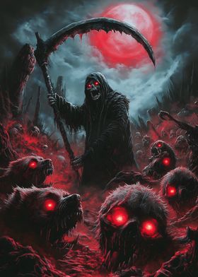 Grim Reaper and Hellhounds