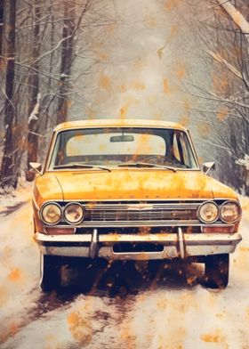 Vintage Car in Winter