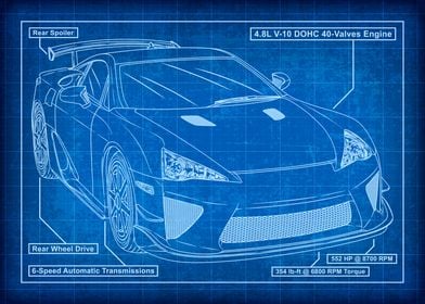 Lexus LFA Blueprint