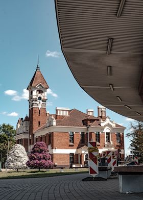 Brick Building with Clock Tower