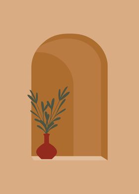 Minimalist Arch with Plant