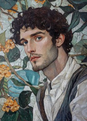 Floral Portrait of a Man