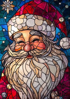 Stained Glass Santa Claus