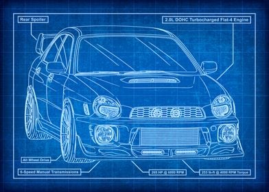 Subaru Impreza WRX Bug Eye STi Blueprint