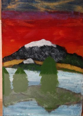 Mountain Sunset Painting