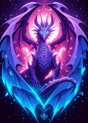 Purple Dragon with Wings