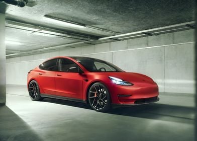 Red Tesla Model 3