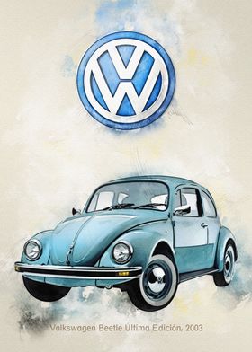 Volkswagen Beetle Watercolor