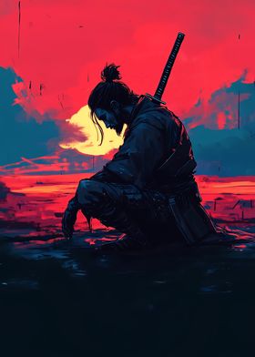 Samurai Warrior Sunset