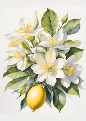 Lemon Blossom Watercolor