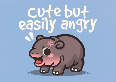 Cute Angry Baby Hippo