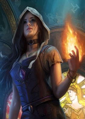 path of exile Female Mage with Fire