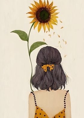 Girl and Sunflower