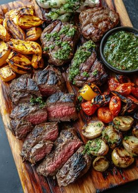 Grilled Steak and Vegetables