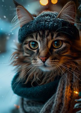 Cat in Winter Hat