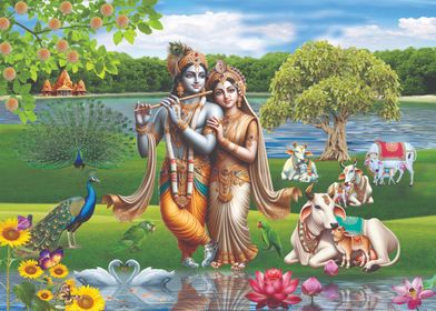 Radha Krishna in Nature