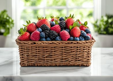 Fresh Berries in Basket